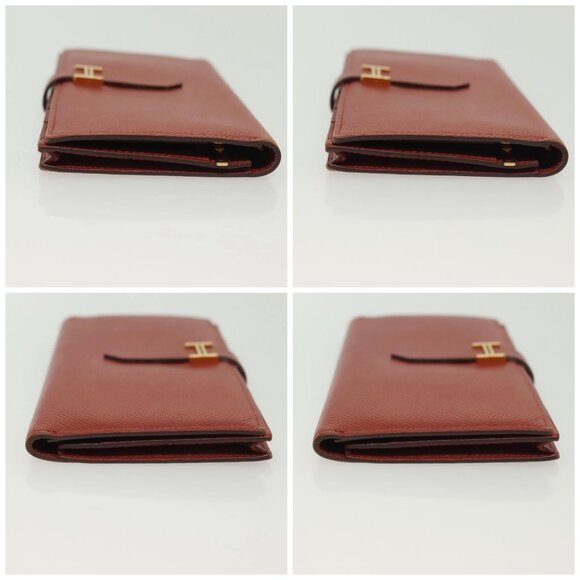 HERMES Beansufla Wallet Leather Brown Gold Auth 142375 - Picture 16 of 16